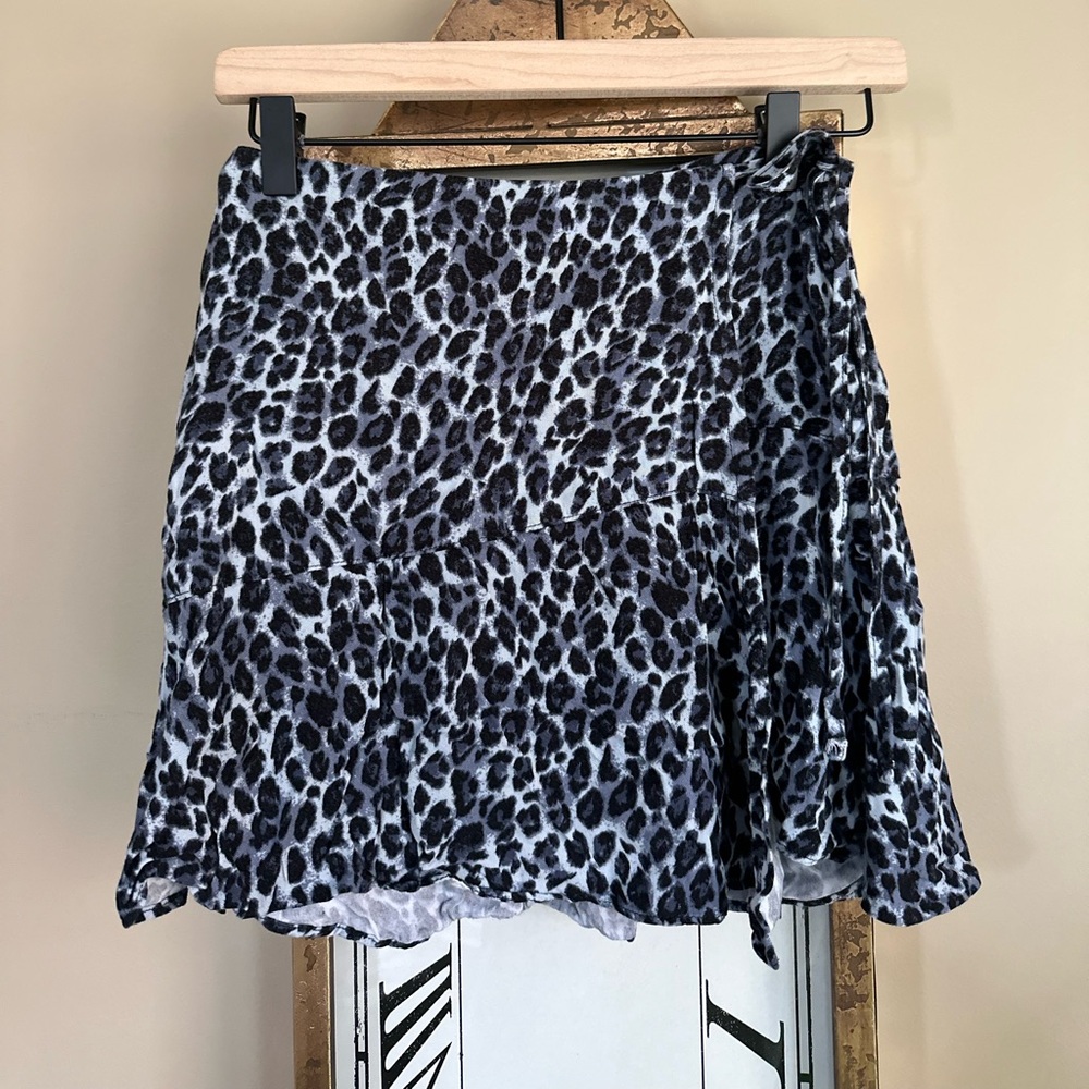 Urban Outfitters Black and White Leopard Skater Skirt